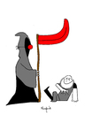 Cartoon: died laughing (small) by Munguia tagged dead,death,muerto,clown,red,nose