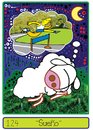 Cartoon: Dream (small) by Munguia tagged munguia,calcamunguia,colibri,tarjeta,telefonica,phone,card,dream,sheep,oveja,running