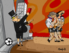 Cartoon: expelled from  credit paradise (small) by Munguia tagged expulsed from garden of eden paradise banks money pour rich football red card penalty out munguia massaccio
