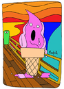 Cartoon: Ice Scream (small) by Munguia tagged munch,scream,ice,cream,bridge,expresionist,munguia,parody,art,version,spoof,cartoon