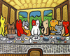 Cartoon: kittten diner (small) by Munguia tagged cats,kitty,pussy,last,supper,da,vinci,leonardo,food,animals