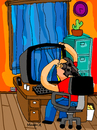 Cartoon: looking out the window (small) by Munguia tagged window,look,facebook,public,life,neighborhood