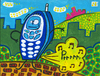 Cartoon: phone fart (small) by Munguia tagged phone fart munguia cell movil walker character tech