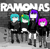 Cartoon: Ramonas (small) by Munguia tagged ramones,album,cover,parodies,parody,famous,scott,pilgrim,comic,funny,version,spoof,music,cd