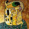 Cartoon: Selfie (small) by Munguia tagged kiss gustav klimt painting famous paintings parodies version