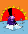 Cartoon: The Pinguin and Global Warming (small) by Munguia tagged pinguin,pinguino,ice,melting,global,warming,batman,badman,oil