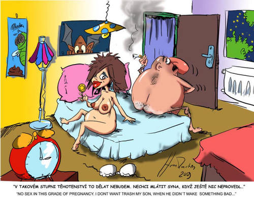 Cartoon: pregnant sex (medium) by Martin Hron tagged pregnant