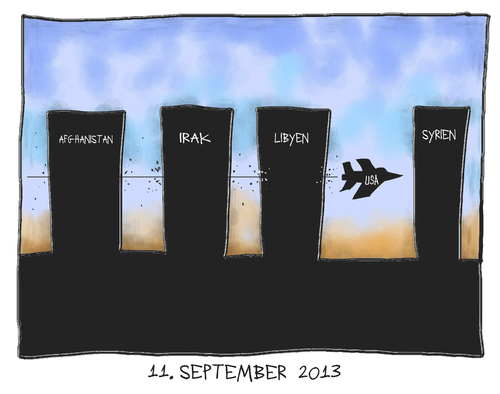 Cartoon: 11. September 2013 (medium) by Kostas Koufogiorgos tagged 911,september,11,wtc,terrorismus,usa,krieg,irak,afghanistan,libyen,syrien,flugzeug,karikatur,koufogiorgos,911,september,11,wtc,terrorismus,usa,krieg,irak,afghanistan,libyen,syrien,flugzeug,karikatur,koufogiorgos