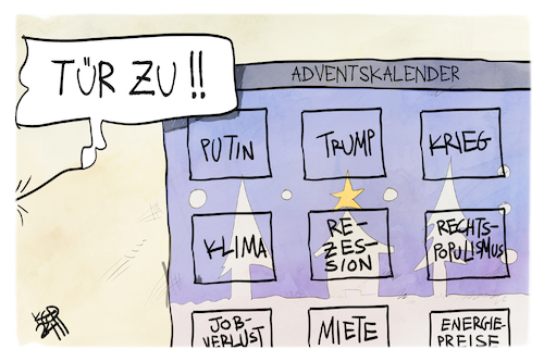 Cartoon: Adventskalender (medium) by Kostas Koufogiorgos tagged karikatur,koufogiorgos,adventskalender,weihnachten,tür,tradition,karikatur,koufogiorgos,adventskalender,weihnachten,tür,tradition