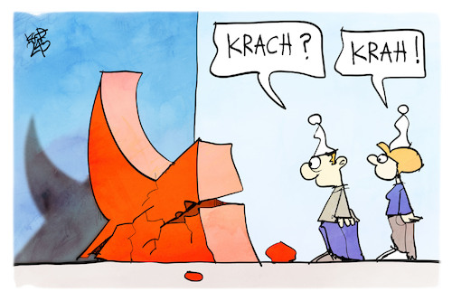 Cartoon: AfD-Krach (medium) by Kostas Koufogiorgos tagged karikatur,koufogiorgos,krah,afd,partei,absturz,krach,karikatur,koufogiorgos,krah,afd,partei,absturz,krach