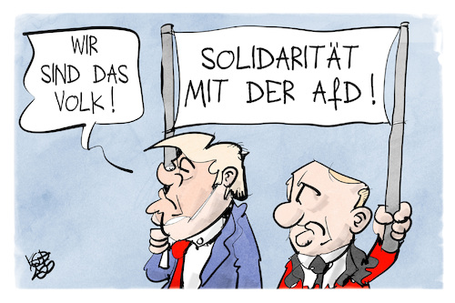 Cartoon: AfD (medium) by Kostas Koufogiorgos tagged karikatur,koufogiorgos,afd,trump,putin,solidarität,protest,demonstration,karikatur,koufogiorgos,afd,trump,putin,solidarität,protest,demonstration