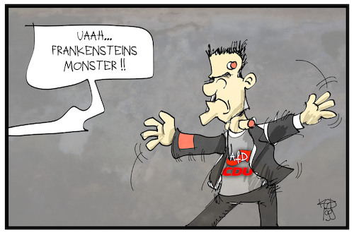 Cartoon: AfD und CDU (medium) by Kostas Koufogiorgos tagged karikatur,koufogiorgos,illustration,cartoon,afd,cdu,franktion,frankenstein,historisch,monster,karikatur,koufogiorgos,illustration,cartoon,afd,cdu,franktion,frankenstein,historisch,monster