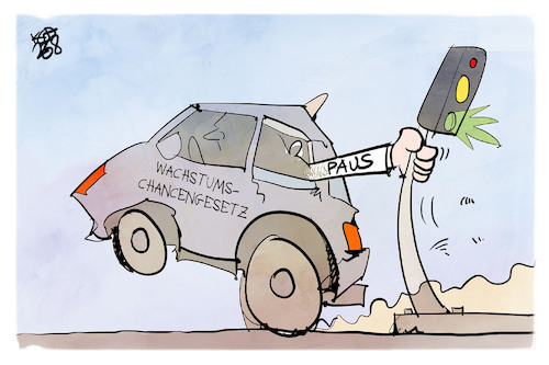 Cartoon: Ampel-Blockade (medium) by Kostas Koufogiorgos tagged karikatur,koufogiorgos,ampel,paus,auto,wachstumschancengesetz,bremse,karikatur,koufogiorgos,ampel,paus,auto,wachstumschancengesetz,bremse