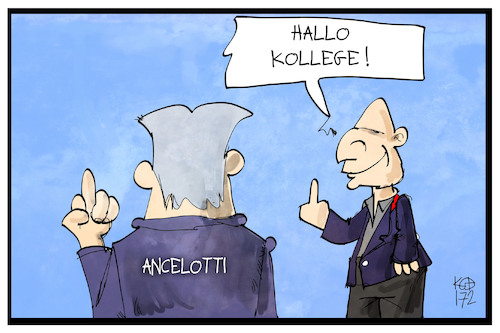 Cartoon: Ancelotti (medium) by Kostas Koufogiorgos tagged karikatur,koufogiorgos,illustration,cartoon,ancelotti,fussball,trainer,coach,stinkefinger,varoufakis,kollege,sport,griechenland,politik,karikatur,koufogiorgos,illustration,cartoon,ancelotti,fussball,trainer,coach,stinkefinger,varoufakis,kollege,sport,griechenland,politik