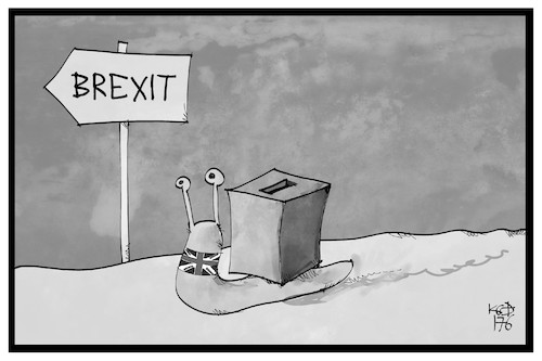 Cartoon: Auf zum Brexit (medium) by Kostas Koufogiorgos tagged karikatur,cartoon,koufogiorgos,illustration,schnecke,uk,grossbritannien,brexit,demokratie,abstimmung,tempo,eu,europa,austritt,karikatur,cartoon,koufogiorgos,illustration,schnecke,uk,grossbritannien,brexit,demokratie,abstimmung,tempo,eu,europa,austritt