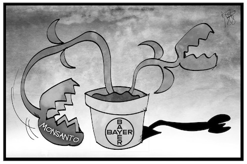 Cartoon: Bayer-Monsanto (medium) by Kostas Koufogiorgos tagged karikatur,koufogiorgos,illustration,cartoon,bayer,monsanto,pflanze,fleischfressend,chemie,agrar,wirtschaft,aktie,karikatur,koufogiorgos,illustration,cartoon,bayer,monsanto,pflanze,fleischfressend,chemie,agrar,wirtschaft,aktie
