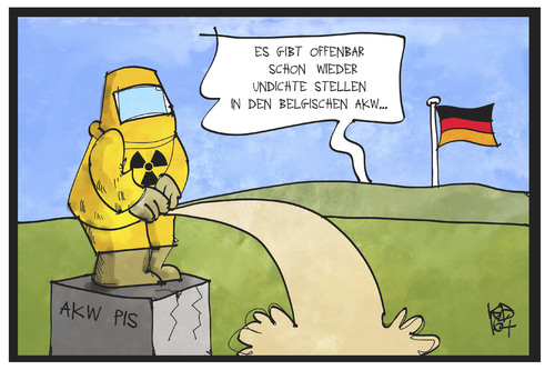 Cartoon: Belgische AKW (medium) by Kostas Koufogiorgos tagged karikatur,koufogiorgos,illustration,cartoon,akw,belgien,manneken,pis,deutschland,kernenergie,atomkraft,reaktor,sicherheit,bundesumweltministerium,karikatur,koufogiorgos,illustration,cartoon,akw,belgien,manneken,pis,deutschland,kernenergie,atomkraft,reaktor,sicherheit,bundesumweltministerium