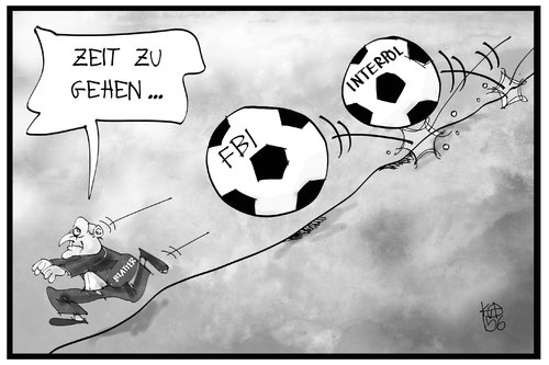 Cartoon: Blatter-Rücktritt (medium) by Kostas Koufogiorgos tagged karikatur,koufogiorgos,illustration,cartoon,sepp,blatter,fifa,fussball,fbi,interpol,verfolgung,zeit,flucht,berg,korruption,rücktritt,sport,karikatur,koufogiorgos,illustration,cartoon,sepp,blatter,fifa,fussball,fbi,interpol,verfolgung,zeit,flucht,berg,korruption,rücktritt,sport