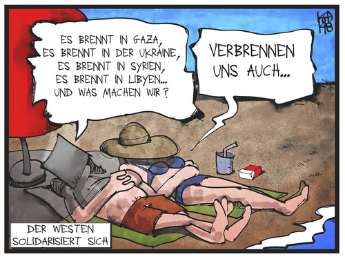 Cartoon: Brandherde der Welt (medium) by Kostas Koufogiorgos tagged karikatur,koufogiorgos,illustration,cartoon,brand,feuer,sonnenbrand,westen,krieg,konflikt,krisenherd,brandherd,strand,politik,karikatur,koufogiorgos,illustration,cartoon,brand,feuer,sonnenbrand,westen,krieg,konflikt,krisenherd,brandherd,strand,politik