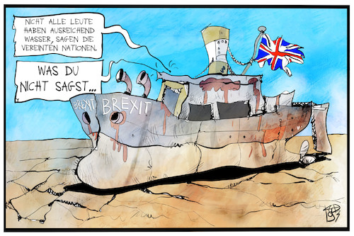 Cartoon: Brexit (medium) by Kostas Koufogiorgos tagged karikatur,koufogiorgos,illustration,cartoon,brexit,wasser,knappheit,un,vereinte,nationen,schiff,trockenheit,uk,eu,europa,grossbritannien,karikatur,koufogiorgos,illustration,cartoon,brexit,wasser,knappheit,un,vereinte,nationen,schiff,trockenheit,uk,eu,europa,grossbritannien