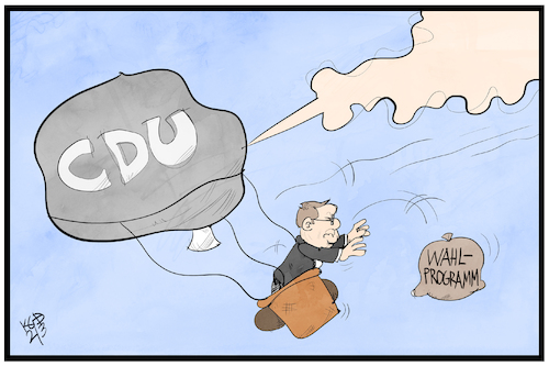 Cartoon: CDU-Wahlprogramm (medium) by Kostas Koufogiorgos tagged karikatur,koufogiorgos,illustration,cartoon,cdu,wahlprogramm,ballon,luft,laschet,wahljahr,karikatur,koufogiorgos,illustration,cartoon,cdu,wahlprogramm,ballon,luft,laschet,wahljahr