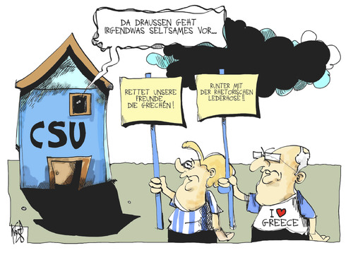 Cartoon: CSU (medium) by Kostas Koufogiorgos tagged csu,merkel,brüderle,dobrindt,fdp,cdu,koalition,regierung,griechenland,kritik,europa,karikatur,kostas,koufogiorgos,csu,merkel,brüderle,dobrindt,fdp,cdu,koalition,regierung,griechenland,kritik,europa,karikatur,kostas,koufogiorgos