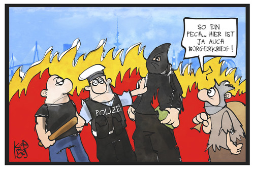 Cartoon: Deutscher Bürgerkrieg (medium) by Kostas Koufogiorgos tagged karikatur,koufogiorgos,illustration,cartoon,bürgerkrieg,links,rechts,demonstrant,autonome,schwarzer,block,rechtsradikal,rechtsextrem,linksextrem,polizei,polizist,flüchtling,ausschreitungen,gewalt,demonstration,strassenschlacht,karikatur,koufogiorgos,illustration,cartoon,bürgerkrieg,links,rechts,demonstrant,autonome,schwarzer,block,rechtsradikal,rechtsextrem,linksextrem,polizei,polizist,flüchtling,ausschreitungen,gewalt,demonstration,strassenschlacht