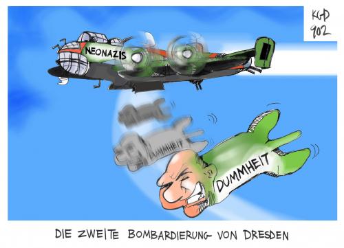 Cartoon: Die Bombardierung von Dresden (medium) by Kostas Koufogiorgos tagged dresden,nazi,neonazi,bombardierung,demonstration,aufmarsch,gegendemonstration,protest,weltkrieg,luftangriff,flugzeug,skinhead,kostas,koufogiorgos,dresden,nazi,neonazi,bombardierung,demonstration,aufmarsch,gegendemonstration,protest,weltkrieg,luftangriff,flugzeug,skinhead,nationalsozialismus,dummheit,dumm,rassismus