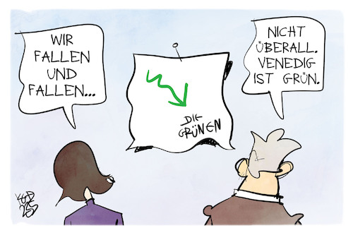 Cartoon: Die Grünen (medium) by Kostas Koufogiorgos tagged karikatur,koufogiorgos,venedig,grün,umfrage,partei,wasser,karikatur,koufogiorgos,venedig,grün,umfrage,partei,wasser