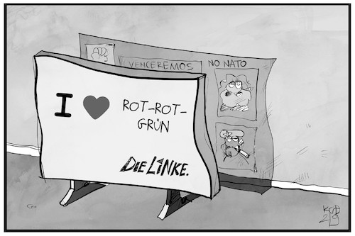 Cartoon: Die Linke für R2G (medium) by Kostas Koufogiorgos tagged karikatur,koufogiorgos,illustration,cartoon,linke,r2g,koalition,karikatur,koufogiorgos,illustration,cartoon,linke,r2g,koalition