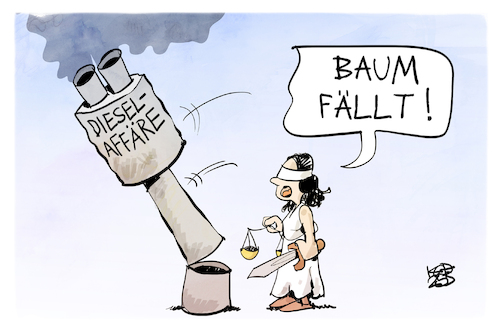 Cartoon: Diesel-Affäre (medium) by Kostas Koufogiorgos tagged karikatur,koufogiorgos,justitia,diesel,affäre,urteil,karikatur,koufogiorgos,justitia,diesel,affäre,urteil