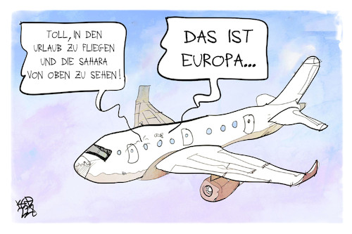 Cartoon: Dürre in Europa (medium) by Kostas Koufogiorgos tagged karikatur,koufogiorgos,europa,dürre,trockenheit,sahara,irlaub,fliegen,flugzeug,karikatur,koufogiorgos,europa,dürre,trockenheit,sahara,irlaub,fliegen,flugzeug