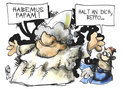 Cartoon: Ein neuer Papst für Italien (medium) by Kostas Koufogiorgos tagged italien,grillo,papst,benedikt,wahl,rücktritt,karikatur,kostas,koufogiorgos,italien,grillo,papst,benedikt,wahl,rücktritt,karikatur,kostas,koufogiorgos