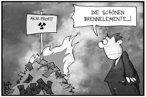 Cartoon: Energiekonzerne (medium) by Kostas Koufogiorgos tagged karikatur,koufogiorgos,illustration,cartoon,akw,atomkraft,brennelementesteuer,geld,profit,energiekonzern,feuer,brennen,vernichten,wirtschaft,karikatur,koufogiorgos,illustration,cartoon,akw,atomkraft,brennelementesteuer,geld,profit,energiekonzern,feuer,brennen,vernichten,wirtschaft