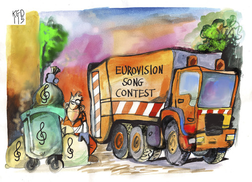 Cartoon: ESC (medium) by Kostas Koufogiorgos tagged eurovision song contest,lena,gesang,lied,europa,musik,eurovision,song,contest