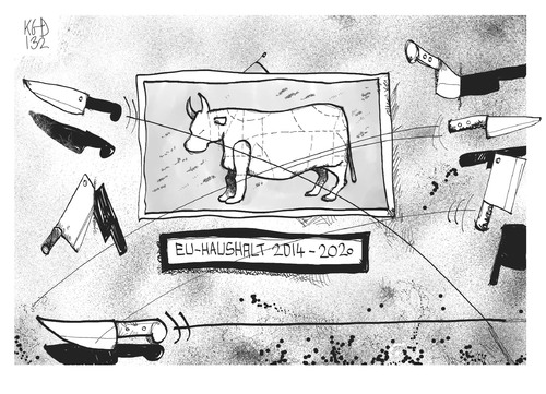 Cartoon: EU-Haushaltsgipfel (medium) by Kostas Koufogiorgos tagged filet,rind,sondergipfel,gipfel,haushalt,europa,eu,messer,streit,stück,finanzen,planung,wirtschaft,karikatur,kostas,koufogiorgos,eu,europa,haushalt,gipfel,sondergipfel,rind,filet,messer,streit,stück,finanzen,planung,wirtschaft,karikatur,kostas,koufogiorgos