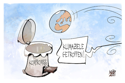 Cartoon: EU-Klimaziele (medium) by Kostas Koufogiorgos tagged klimaziele,kompromiss,müll,eu,klimaziel,treffer,klimaziele,kompromiss,müll,eu,klimaziel,treffer