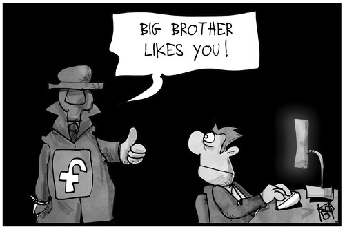 Cartoon: Facebook-Richtlinien (medium) by Kostas Koufogiorgos tagged karikatur,koufogiorgos,illustration,cartoon,facebook,user,nutzer,computer,internet,daten,big,brother,datenschutz,privatsphaere,karikatur,koufogiorgos,illustration,cartoon,facebook,user,nutzer,computer,internet,daten,big,brother,datenschutz,privatsphaere