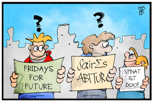 Cartoon: Faires Abitur (medium) by Kostas Koufogiorgos tagged karikatur,koufogiorgos,illustration,cartoon,mathe,abitur,demonstration,fridays,future,schüler,bildung,protest,karikatur,koufogiorgos,illustration,cartoon,mathe,abitur,demonstration,fridays,future,schüler,bildung,protest