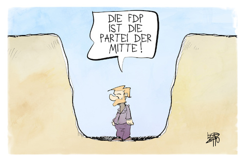 Cartoon: FDP (medium) by Kostas Koufogiorgos tagged karikatur,koufogiorgos,fdp,umfragetief,loch,mitte,lindner,karikatur,koufogiorgos,fdp,umfragetief,loch,mitte,lindner