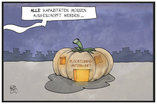 Cartoon: Flüchtlingsunterkünfte (medium) by Kostas Koufogiorgos tagged karikatur,koufogiorgos,illustration,cartoon,kürbis,flüchtlingsunterkunft,asyl,flüchtlingskrise,wohnraum,unterkunft,haus,karikatur,koufogiorgos,illustration,cartoon,kürbis,flüchtlingsunterkunft,asyl,flüchtlingskrise,wohnraum,unterkunft,haus