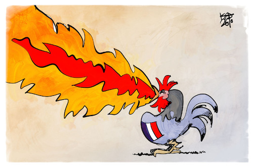 Cartoon: Frankreich (medium) by Kostas Koufogiorgos tagged karikatur,koufogiorgos,frankreich,protest,eskalation,karikatur,koufogiorgos,frankreich,protest,eskalation