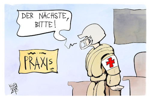 Cartoon: Gewalt in Arztpraxen (medium) by Kostas Koufogiorgos tagged karikatur,koufogiorgos,rugby,gewalt,schutz,arzt,medizin,praxis,karikatur,koufogiorgos,rugby,gewalt,schutz,arzt,medizin,praxis