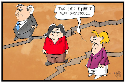 Cartoon: Groko-Einheit (medium) by Kostas Koufogiorgos tagged karikatur,koufogiorgos,illustration,cartoon,groko,seehofer,merkel,nahles,regierung,koalition,einheit,feiertag,politik,spd,union,cdu,csu,karikatur,koufogiorgos,illustration,cartoon,groko,seehofer,merkel,nahles,regierung,koalition,einheit,feiertag,politik,spd,union,cdu,csu