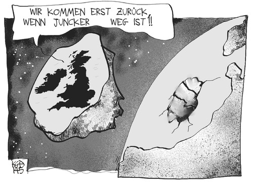 Cartoon: Großbritannien auf Abwegen (medium) by Kostas Koufogiorgos tagged karikatur,koufogiorgos,illustration,cartoon,cameron,großbritannien,england,uk,eu,europa,welt,planet,erde,mitgliedschaft,erpressung,juncker,politik,karikatur,koufogiorgos,illustration,cartoon,cameron,großbritannien,england,uk,eu,europa,welt,planet,erde,mitgliedschaft,erpressung,juncker,politik