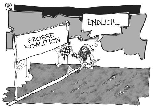 Cartoon: Große Koalition (medium) by Kostas Koufogiorgos tagged koufogiorgos,karikatur,politik,vertrag,csu,cdu,union,spd,michel,koalition,groko,groko,koalition,michel,spd,union,cdu,csu,vertrag,politik,karikatur,koufogiorgos