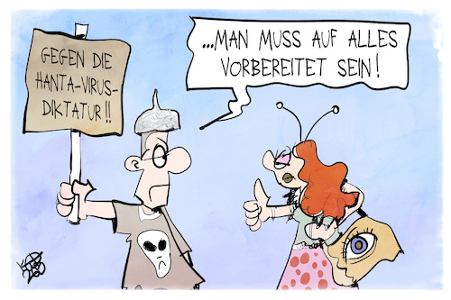 Cartoon: Hanta-Diktatur (medium) by Kostas Koufogiorgos tagged karikatur,koufogiorgos,diktatur,hanta,aluhut,verschwörung,karikatur,koufogiorgos,diktatur,hanta,aluhut,verschwörung