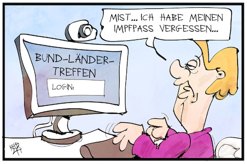 Cartoon: Impfprivilegien (medium) by Kostas Koufogiorgos tagged karikatur,koufogiorgos,illustration,cartoon,impfung,privileg,rechte,merkel,zoom,videokonferenz,impfpass,passwort,bund,länder,konferenz,computer,karikatur,koufogiorgos,illustration,cartoon,impfung,privileg,rechte,merkel,zoom,videokonferenz,impfpass,passwort,bund,länder,konferenz,computer