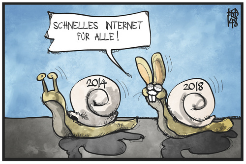 Cartoon: Internetausbau (medium) by Kostas Koufogiorgos tagged karikatur,koufogiorgos,illustration,cartoon,internet,ausbau,digitale,agenda,schnecke,hase,schnell,langsam,infrastruktur,technik,politik,karikatur,koufogiorgos,illustration,cartoon,internet,ausbau,digitale,agenda,schnecke,hase,schnell,langsam,infrastruktur,technik,politik