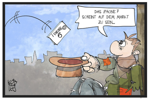 Cartoon: iPhone 7 (medium) by Kostas Koufogiorgos tagged karikatur,koufogiorgos,illustration,cartoon,iphone,bettler,armut,reichtum,verschwendung,mac,apple,smartphone,luxus,almosen,wegwerfen,wirtschaft,verbraucher,karikatur,koufogiorgos,illustration,cartoon,iphone,bettler,armut,reichtum,verschwendung,mac,apple,smartphone,luxus,almosen,wegwerfen,wirtschaft,verbraucher